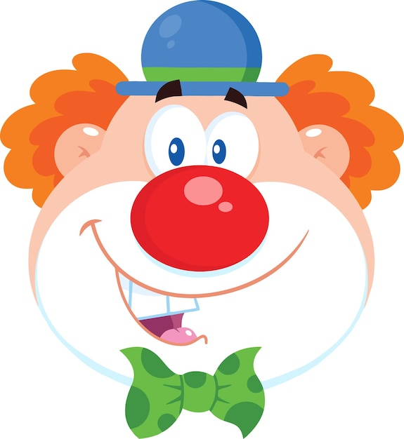 Premium Vector | Smiling clown face cartoon.
