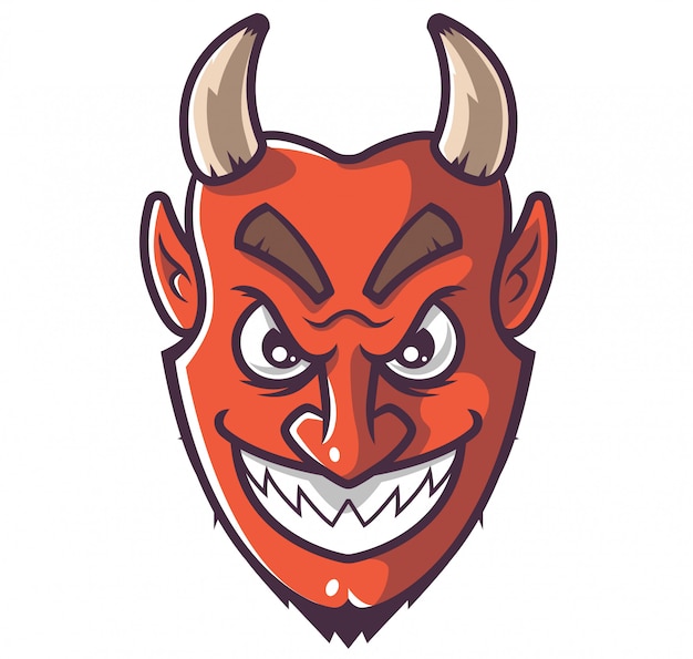 Premium Vector | Smiling devil face.