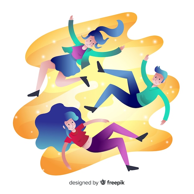 Free Vector | Smiling people floating