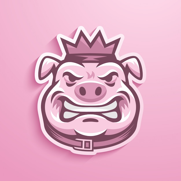 Smiling pig mascot logo | Premium Vector