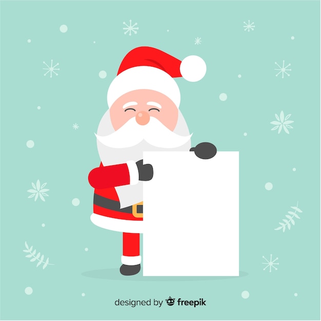 Free Vector | Smiling santa holding blank sign