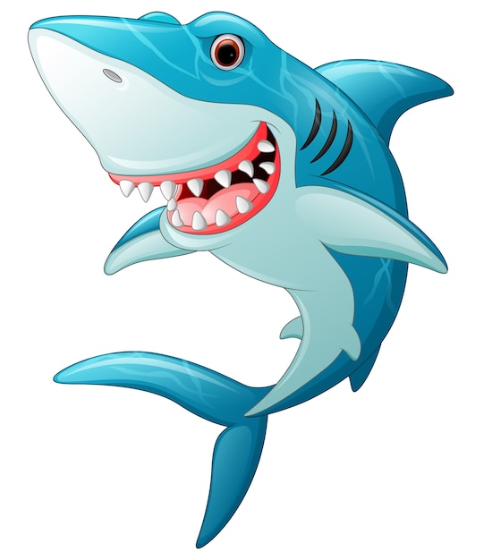 Premium Vector | Smiling shark cartoon