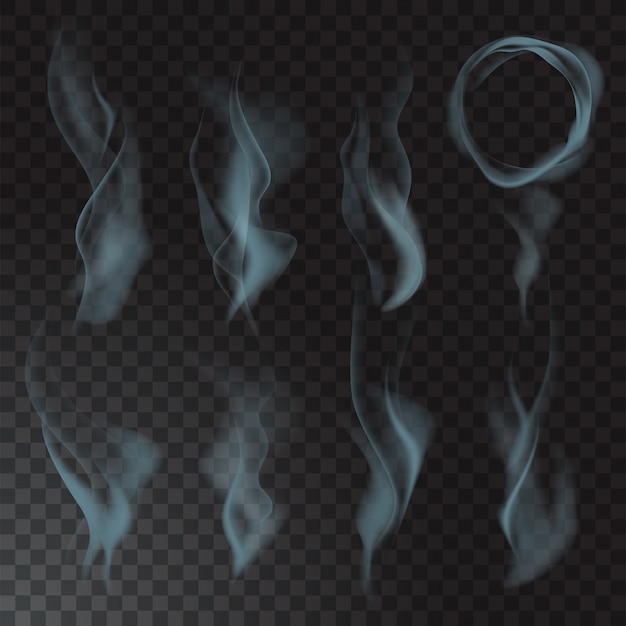 Premium Vector | Smoke isolated set.