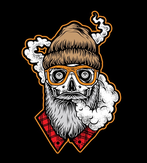 Premium Vector | Smoke lumberjack skull