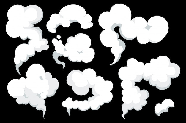 Smoke set special effects template. | Premium Vector