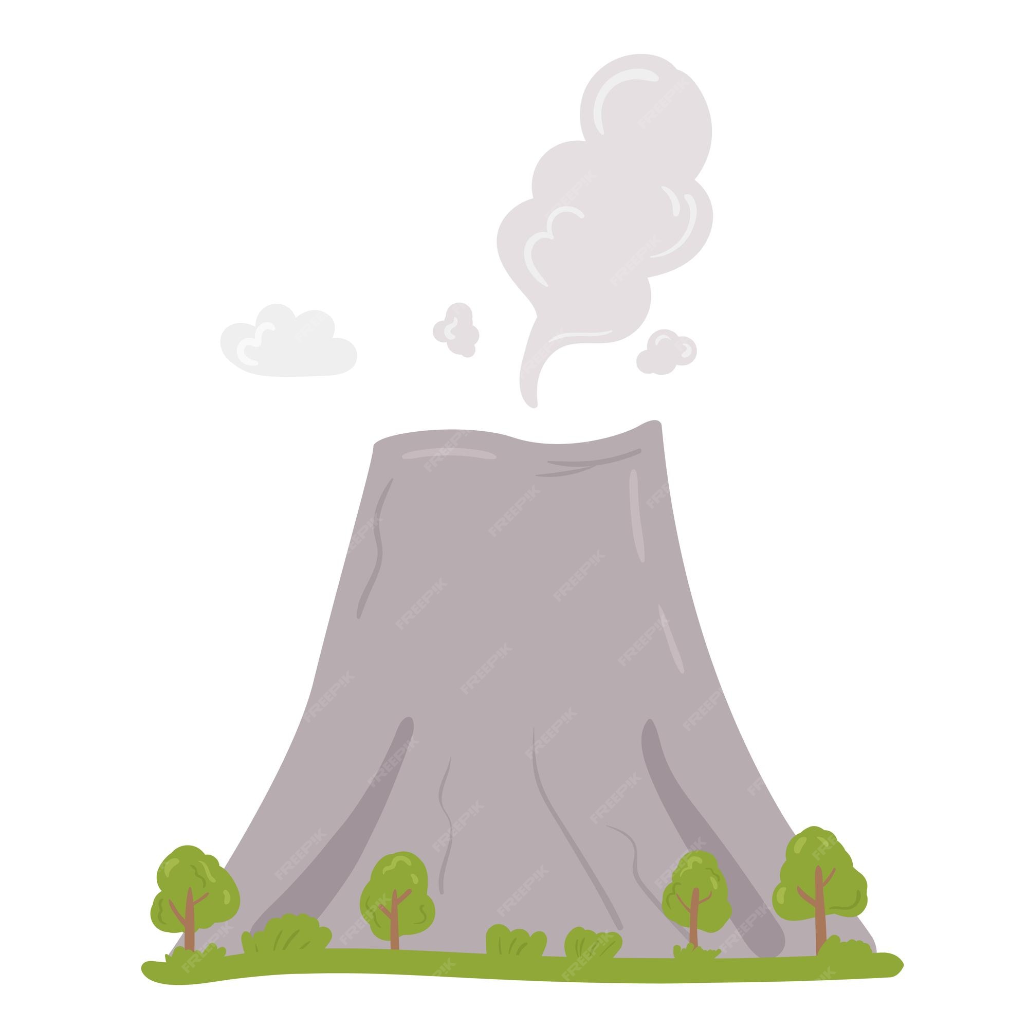 Premium Vector | Smoking volcano in catoon style