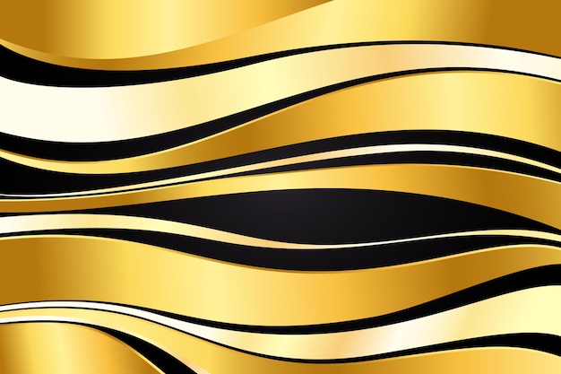 滑らかな黄金の波の壁紙 無料のベクター