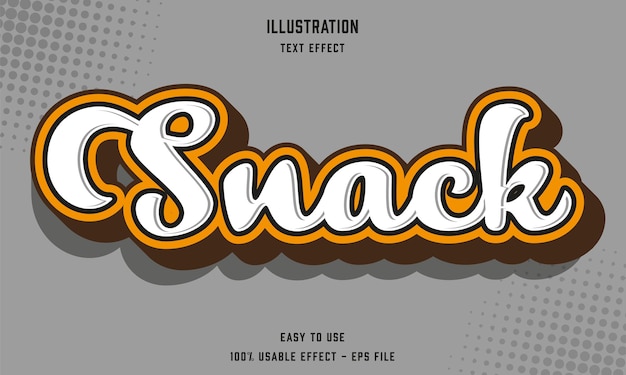 Premium Vector Snack Editable Text Effect