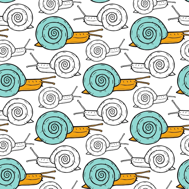 Premium Vector Snails seamless pattern