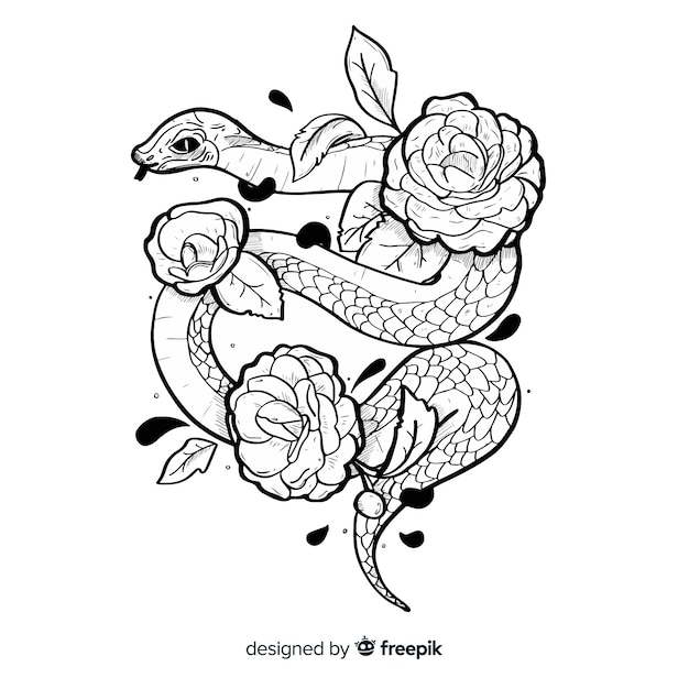 ヘビの花のイラスト プレミアムベクター