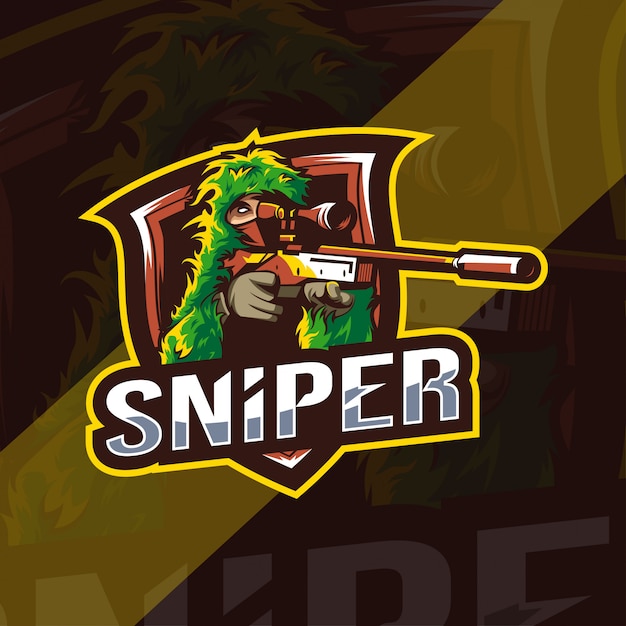 Download Premium Vector | Sniper mascot logo esport template