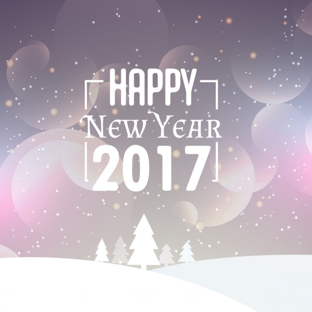 Snow bokeh new year background