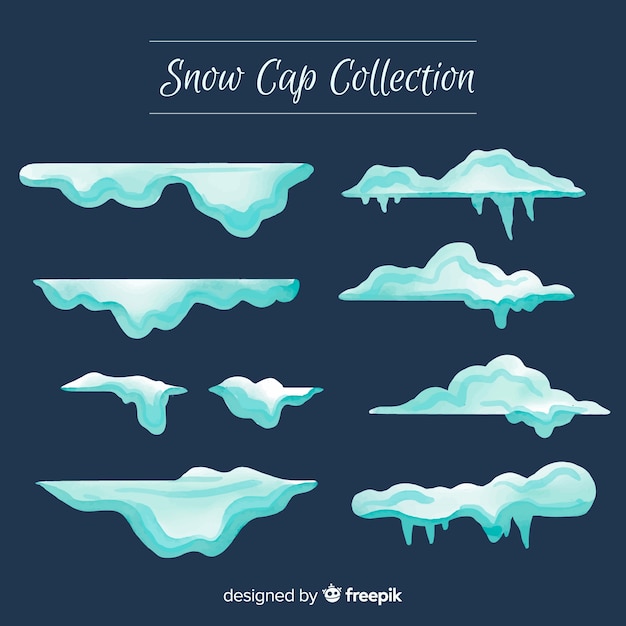 Snow cap collection | Free Vector