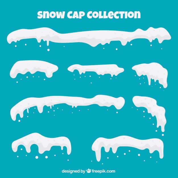 Download Snow cap pack in flat style Vector | Free Download