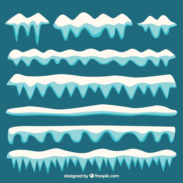 Download Snow cap set in flat style Vector | Free Download