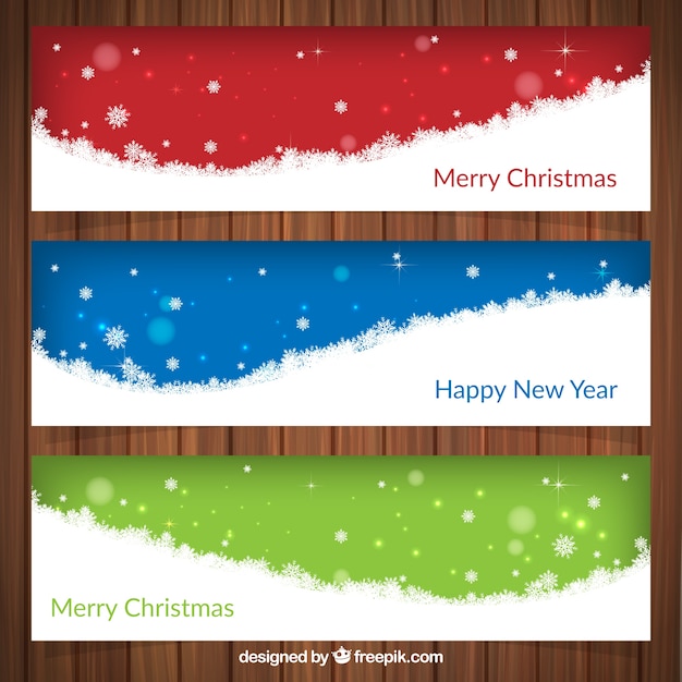 Free Vector | Snow christmas banners