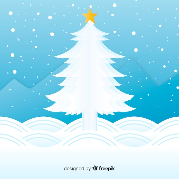 Download Snow-covered christmas tree background Vector | Free Download