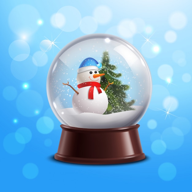 Download Snow globe with snowman Vector | Free Download
