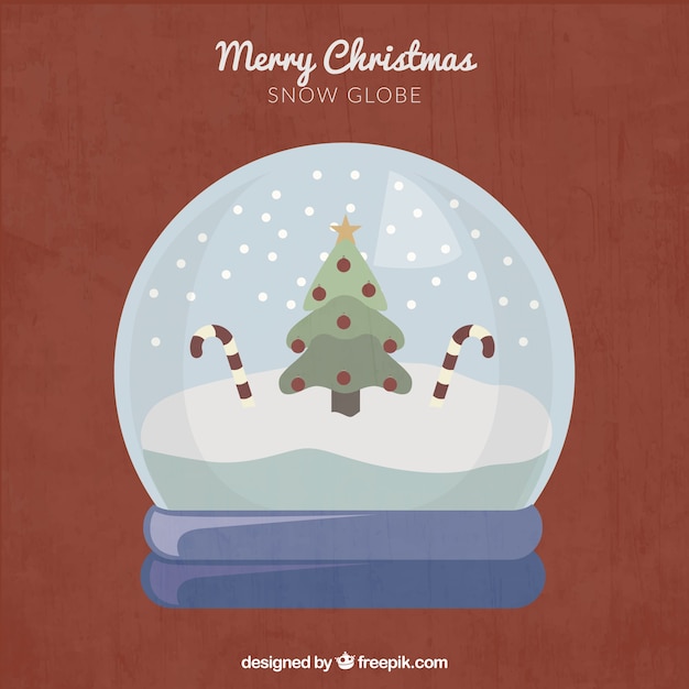 Snow Globe with Tree and Candy Canes
