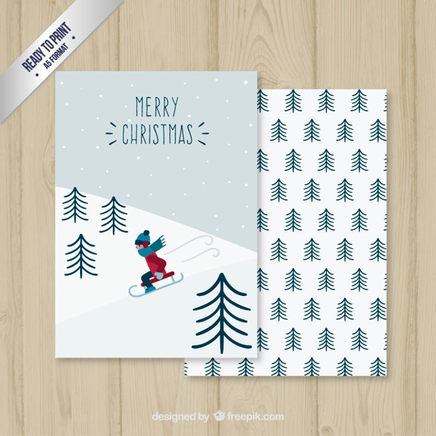 Download Snow sledge card Vector | Free Download