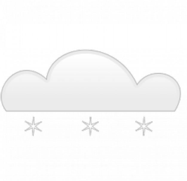 Snow symbol with a cloud with three snowflakes Vector ...