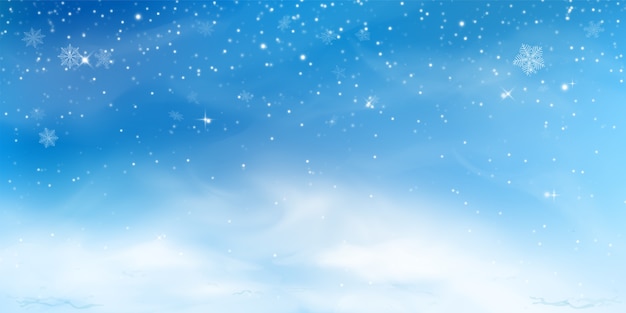 Free Vector | Snow winter background. sky landscape with cold cloud ...