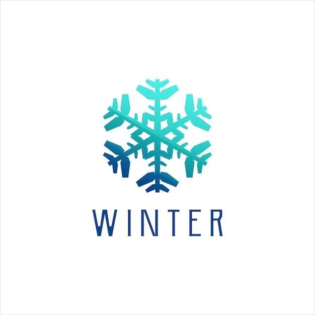 Premium Vector | Snow winter logo colorful gradient template