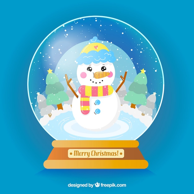 Free Vector | Snowball background with snowman