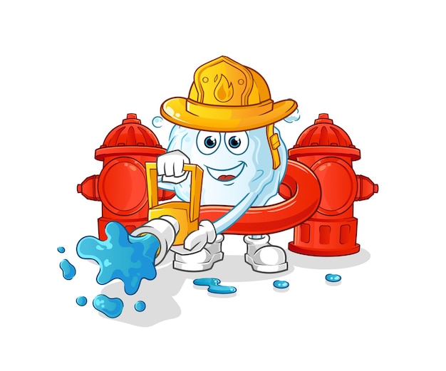 Premium Vector | Snowball firefighter vector. cartoon character