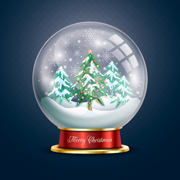 Free Vector | Snowball globe with christmas tree