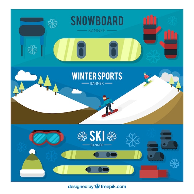 Snowboard banners set