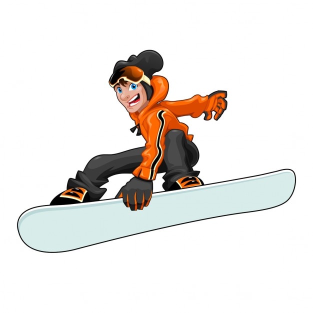 Snowboard, cartoon style