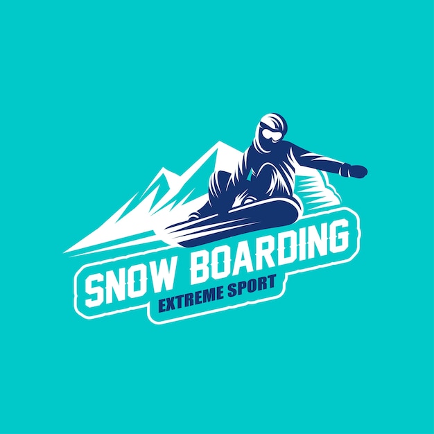 Premium Vector | Snowboard logo emblem
