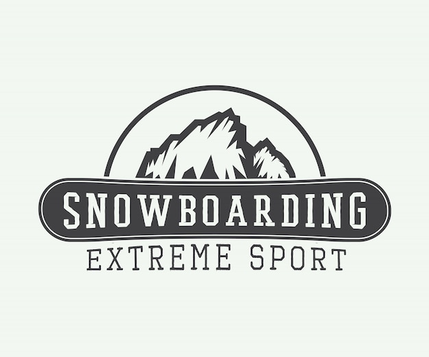 Snowboarding logo, badge, emblem | Premium Vector