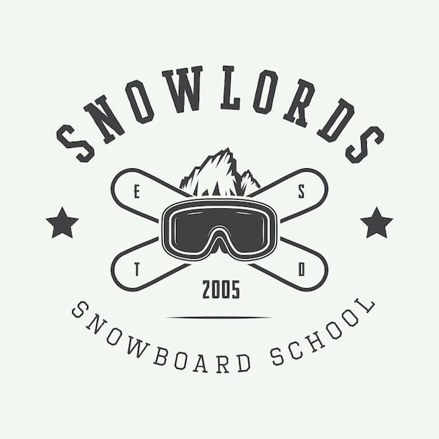 Premium Vector | Snowboarding logo, badge