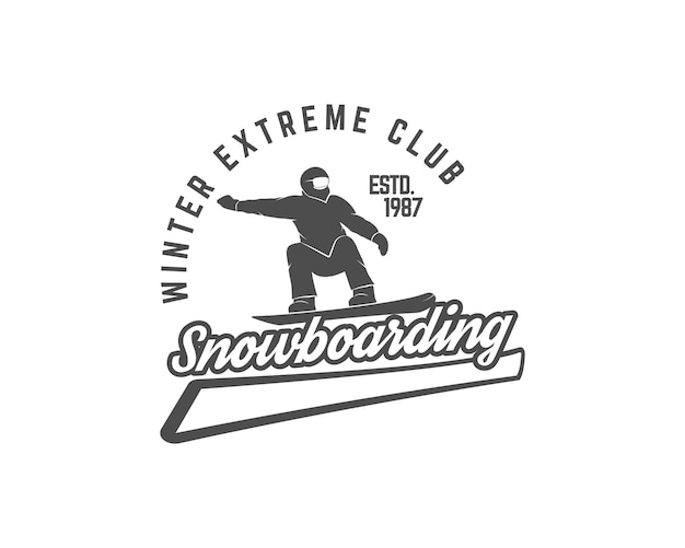 Premium Vector | Snowboarding logo