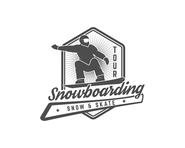 Premium Vector | Snowboarding logo