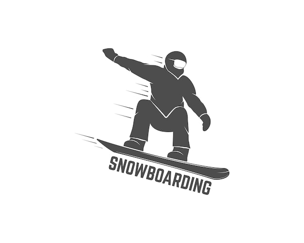 Premium Vector | Snowboarding silhouette icon