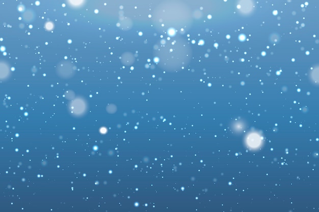 Snowfall realistic background with blurred snowflakes | Free Vector