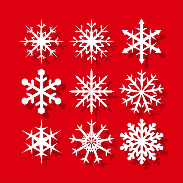 Snowflake icon set | Premium Vector