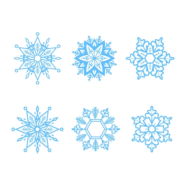 Premium Vector | Snowflake illustration logo set