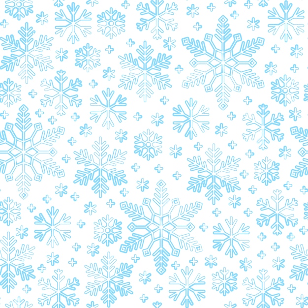 スノーフレークシームレスパターン 冬ライン雪背景 ペーパーラップ 生地印刷 壁紙の装飾 プレミアムベクター