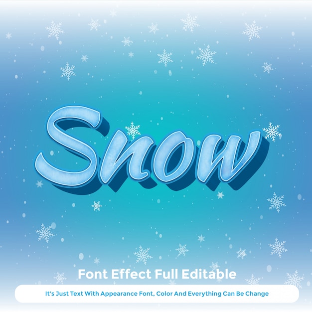 Snowflake text graphic style 3d design Premium Vector