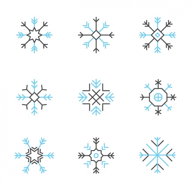 Snowflakes collection | Free Vector