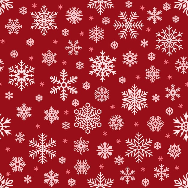 Premium Vector | Snowflakes seamless pattern. christmas falling snowflake