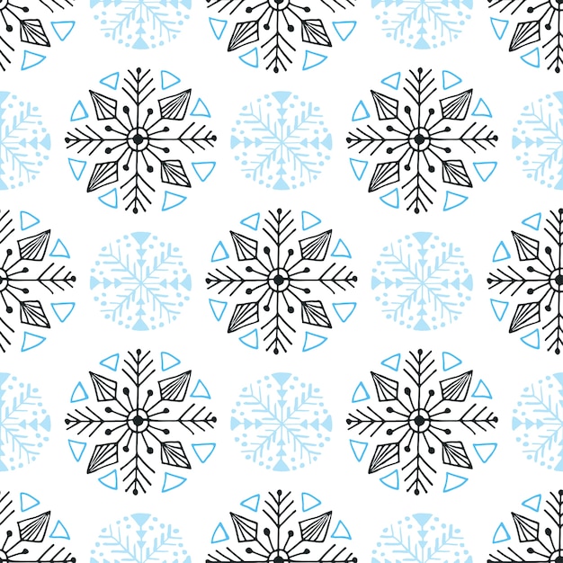 Premium Vector Snowflakes Seamless Pattern Winter Background Decoration Christmas Wrapping Paper