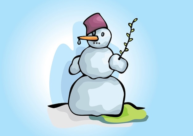 Download Snowman Winter Scene Illustration Vector | Free Download