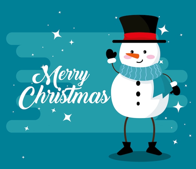 Snowman With Arms And Legs To Merry Christmas Premium Vector