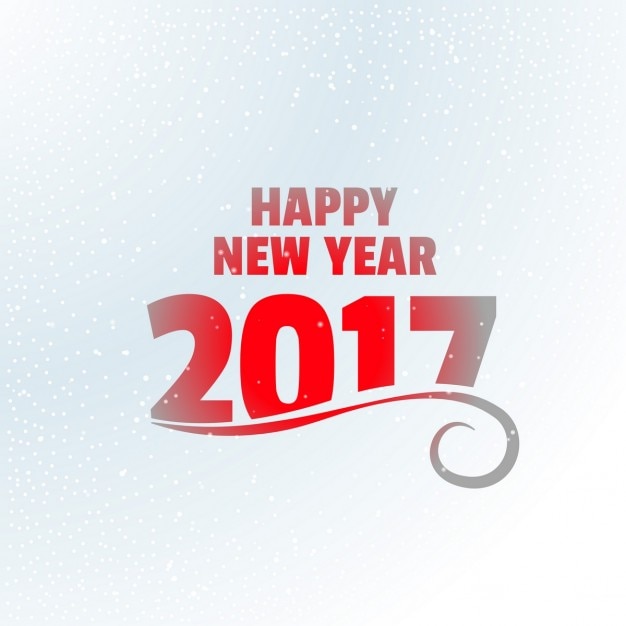 Snowy background of happy new year 2017 in red\
color