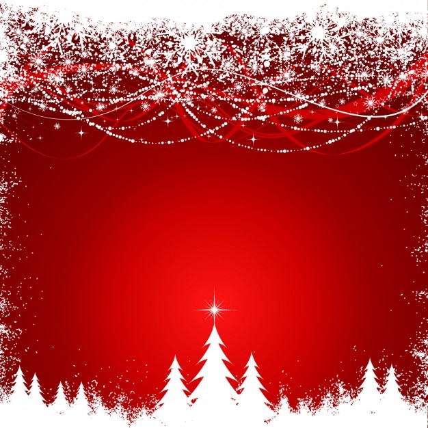 Free Vector | Snowy christmas forest background